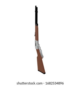 Vektorillustration mit Schlangengewehr einzeln auf weißem Hintergrund - isometrische Sicht.