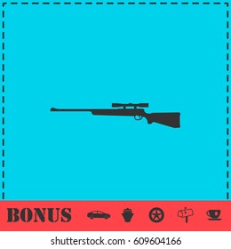 Sniper Rifle icon flat. Simple vector symbol and bonus icon