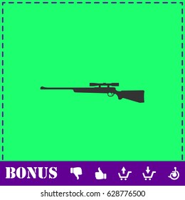 Sniper Rifle icon flat. Simple vector symbol and bonus icon