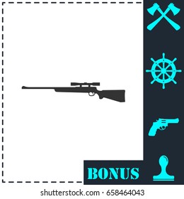 Sniper Rifle icon flat. Simple vector symbol and bonus icon