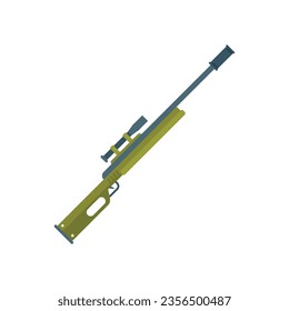 Sniper rifle icon flat vector. Weapon gun. Army pistol isolated