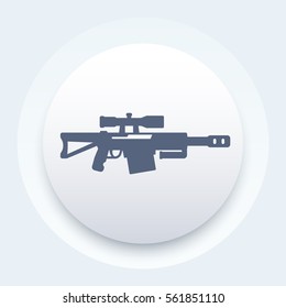 Sniper Rifle Icon, Modern Long Range Gun