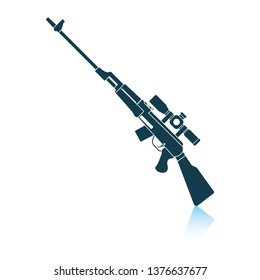 Scharfgewehr-Symbol Schattenreflexdesign. Vektorgrafik.