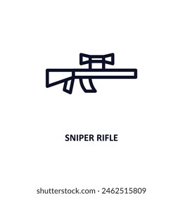 sniper rifle icon. Thin line sniper rifle icon from military and war and  collection. Outline vector isolated on white background. Editable sniper rifle symbol can be used web and mobile