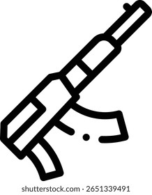 sniper rifle icon. Thin Linear Style Design Isolated On White Background