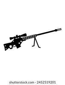 sniper rifle icon, vector best flat icon.