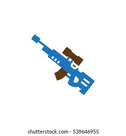 Sniper rifle icon vector, filled flat sign, solid colorful pictogram isolated on white. Symbol, logo illustration