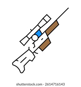 sniper rifle line icon vector. sniper rifle sign. isolated symbol illustration