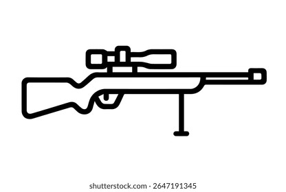 Scharfschützengewehr Linie Symbol Vektor auf weißem Hintergrund 
Vektorgewehr-Symbol auf weißem Hintergrund