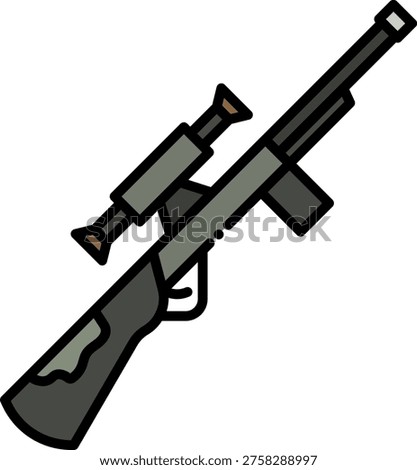 Sniper Rifle with Scope: Precision Shooting Icon