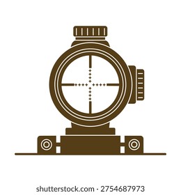 Sniper rifle scope sight vector image, representing precision aiming and target acquisition, optical device