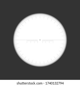 Sniper Gewehr Umfang. Waffenziel. Vorlage aus optischem Glas. Zielkonzept Vektor-Abbildung