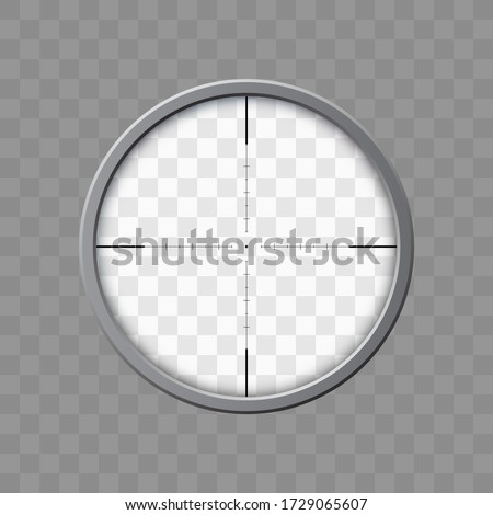 Sniper rifle scope. Weapon aim. Template of optical glass. Target concept. Vector illustration