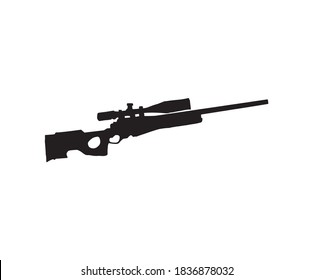 sniper rifle silhouette, icon vector isolated