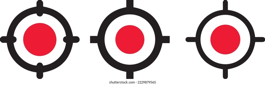blanco de rifle de francotirador. Icono de vector de foco. Icono de objetivo de destino. flecha de enfoque de destino. diseño de objetivos de marketing