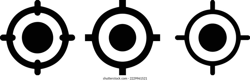 blanco de rifle de francotirador. Icono de vector de foco. Icono de objetivo de destino. flecha de enfoque de destino. diseño de objetivos de marketing