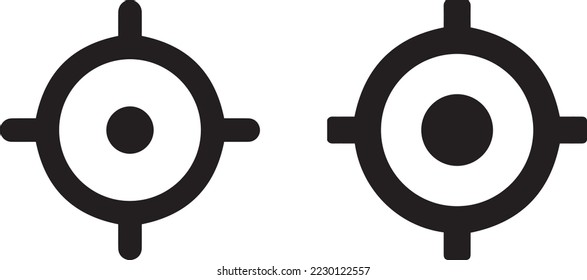 blanco de rifle de francotirador. Icono de vector de foco. Icono de objetivo de destino. flecha de enfoque de destino. diseño de objetivos de marketing