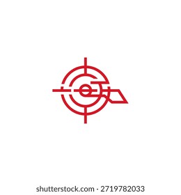 Rifle de francotirador objetivo logo idea.