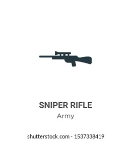 Sniper rifle vector icon on white background. Flat vector sniper rifle icon symbol sign from modern army collection for mobile concept and web apps design.