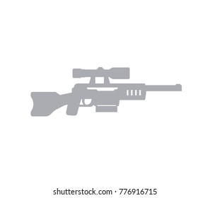 Sniper rifle vector icon on white