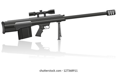 sniper rifle vector illustration isolated on white background