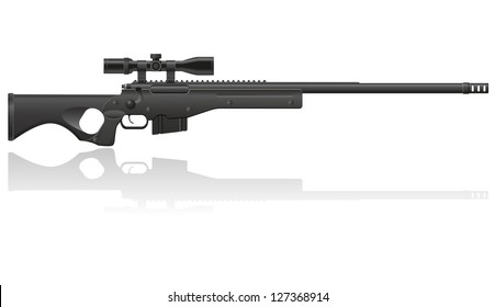 sniper rifle vector illustration isolated on white background