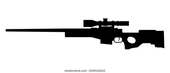 Scharfschützengewehr. Vektorgrafik einzeln auf weißem Hintergrund