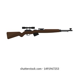 Sniper rifle. Vector illustration on a white background.