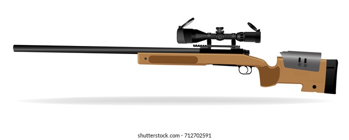 Sniper rifle vector isolated on a white background.