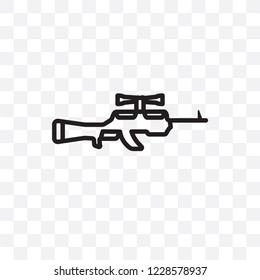 Sniper Rifle vector linear icon isolated on transparent background, Sniper Rifle transparency concept can be used for web and mobile