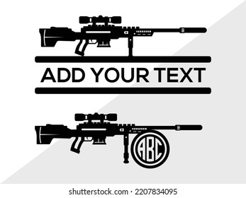 Sniper Rifles Monogram SVG Printable Vector Illustration