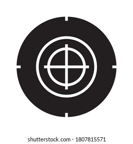 Scharfschützenkreuz. Rifle optische Sicht einzeln auf weißem Hintergrund, Vektorsymbol für Zielsetzung, Zielwaffenzielscheibe auf weißem Hintergrund