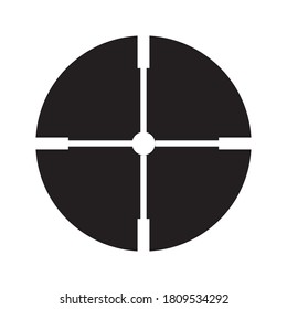 Sniper scope cross. Rifle optical sight isolated on white background, vector aim scoping symbol, weapon aiming targe on whit background
