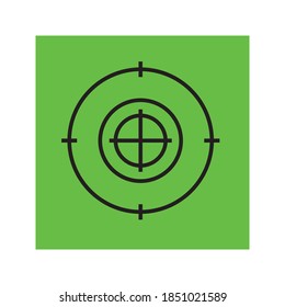 Cruce de ámbito del francotirador. Vista óptica del rifle aislada sobre fondo blanco, símbolo de alcance del objetivo vectorial, objetivo del arma sobre fondo blanco