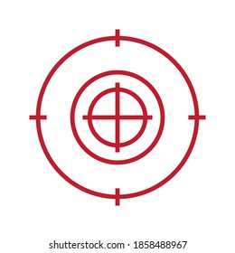Sniper scope cross. Rifle optical sight isolated on white background, vector aim scoping symbol, weapon aiming targe on whit background