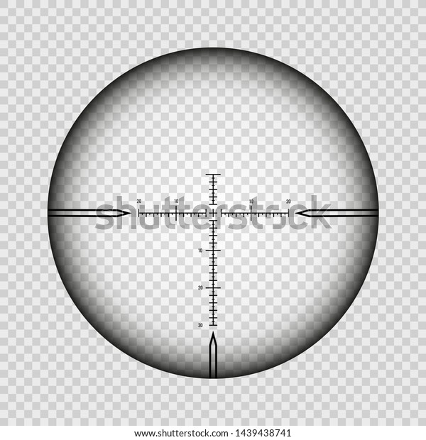Sniper scope cross. Rifle optical sight\
isolated on transparent background, vector aim search scoping\
symbol, weapon aiming target with hairs\
cross