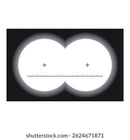 Sniper scope crosshairs aiming at target on black background