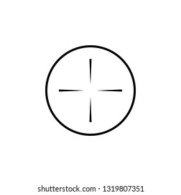 Sniper scope crosshairs thin icon set. Isolated rifle gun target.