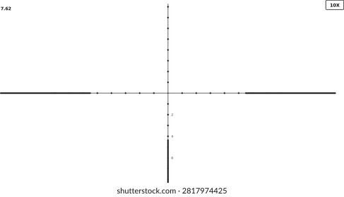 Sniper scope mil dot reticle overlay, camera viewfinder HUD overlay graphic with transparent background, digital screen frame interface for video and photo, 16:9 vector illustration