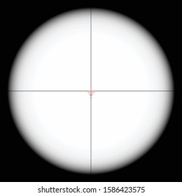 sniper scope with red crosshair. sniper scope with thin lines. rifle optical sight.
