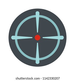 Sniper sight icon. Flat illustration of sniper sight vector icon for web isolated on white