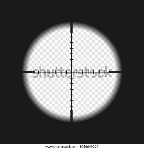 狙撃者の視力と測定マーク 透明な背景にリフラースコープテンプレート のベクター画像素材 ロイヤリティフリー