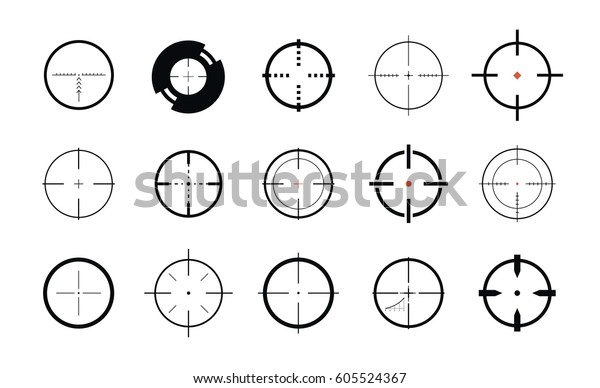 Sniper Sight Symbol Crosshair Target Set Stock Vector (Royalty Free ...