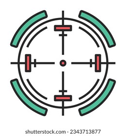 Sniper sight vector icon.Color vector icon isolated on white background sniper sight.