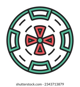 Icono de vector de visión del francotirador.Icono de vector de color aislado en la vista del francotirador de fondo blanco.