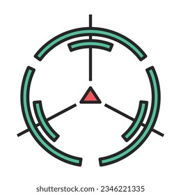 Sniper sight vector icon.Color vector icon isolated on white background sniper sight.