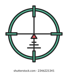 Sniper sight vector icon.Color vector icon isolated on white background sniper sight.