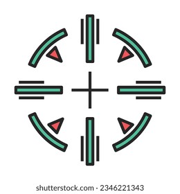 Sniper sight vector icon.Color vector icon isolated on white background sniper sight.