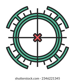 Sniper sight vector icon.Color vector icon isolated on white background sniper sight.