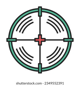 Sniper sight vector icon.Color vector icon isolated on white background sniper sight.